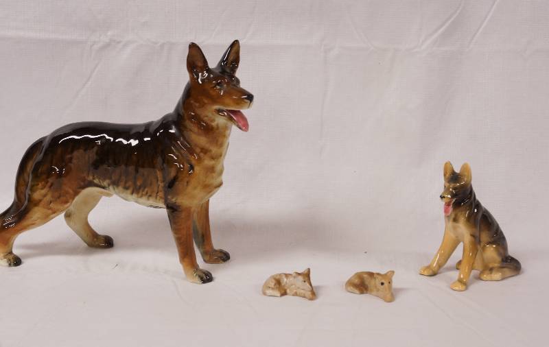 lot 2142 image: German Shepherd Figurines - All Made in Japan - See Photos for Details