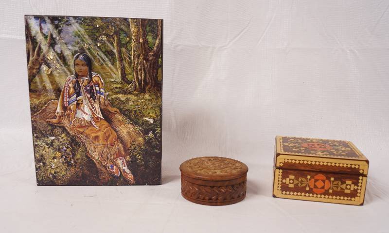 lot 2159 image: Lot of Decorative Boxes - Native American and More - See Photos for Details