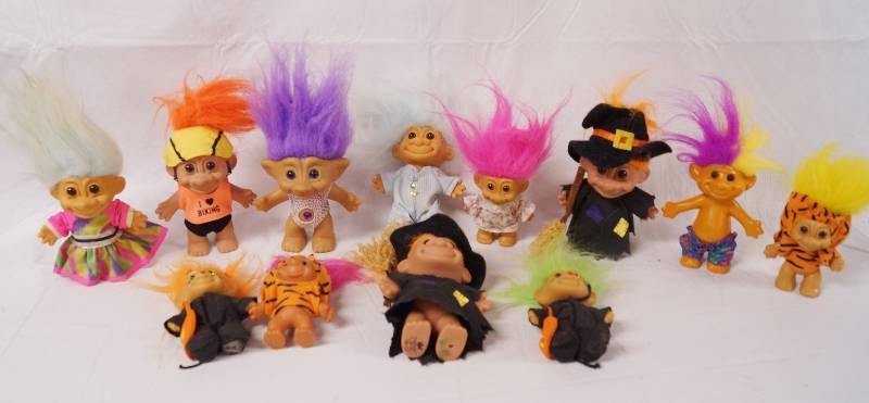 lot 2176 image: Lot of Assorted Troll Dolls - See Photos for Details