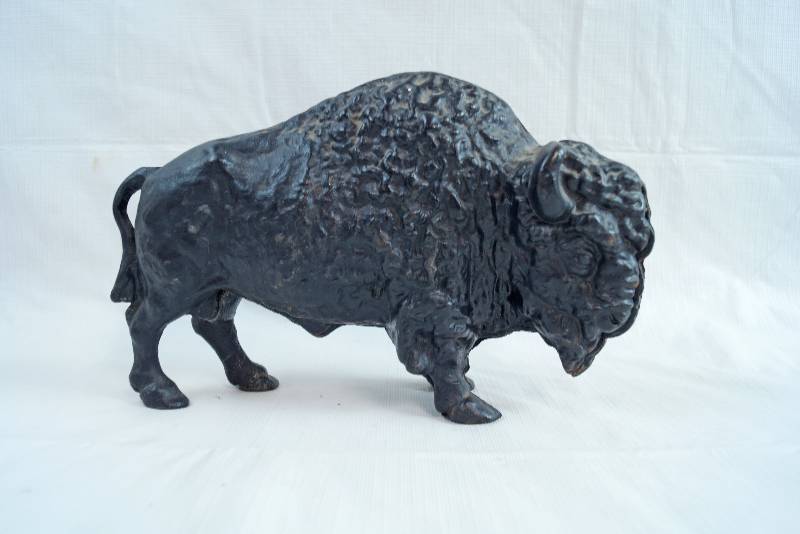 lot 2275 image: Cast Iron Bison Buffalo Coin Bank - Very Neat