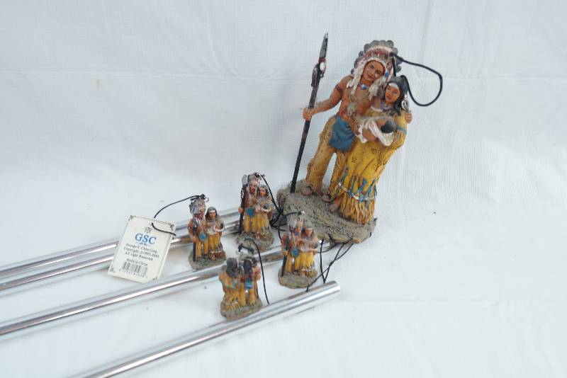 lot 2288 image: Native American Couple and Baby Wind-chime - Very Neat