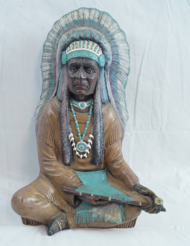 lot 2294 image: Ceramic Native American Man Statuette - Very Cool