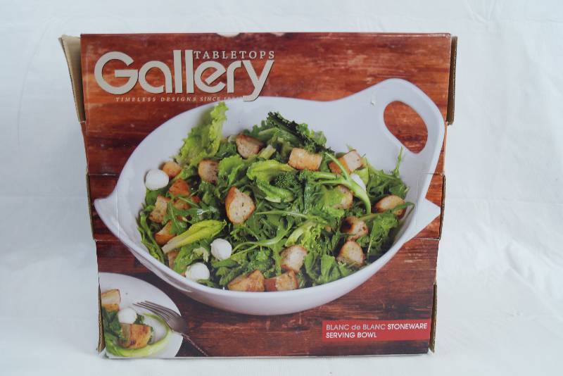 lot 2327 image: Gallery White Stoneware Serving Bowl - 15 x 11-34 - New in box