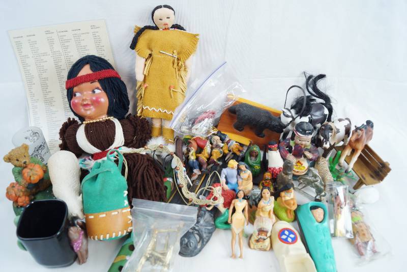 lot 2328 image: Big Lot of Various Native American Indian Dolls, Ornaments and Figurines - Some DISNEY See pics