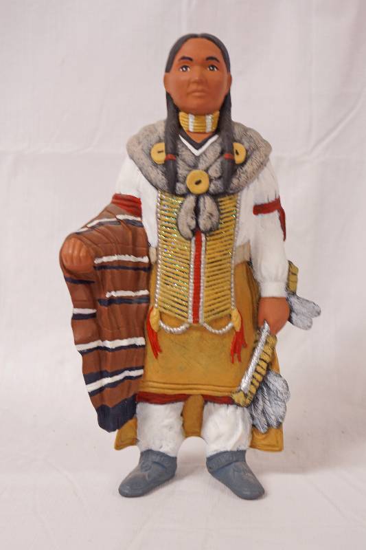 lot 2205 image: Ceramic Native American Man Figurine - See Photos for Details