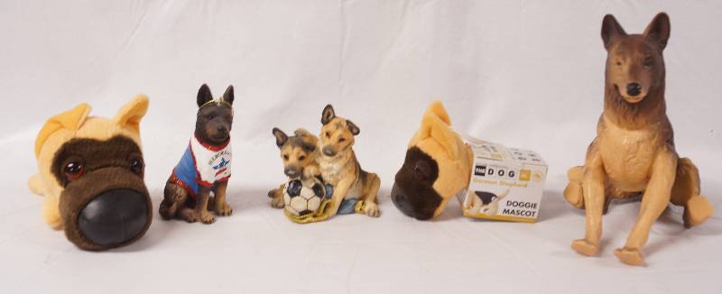 lot 2215 image: German Shepherd Stuffed Animals and Figurines - Very Cute