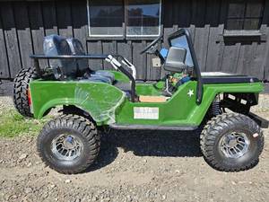 lot 7595 image: Unused&nbspMilitary Style Mini Jeep Go Cart with Gas Engine