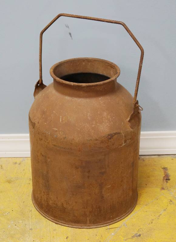 lot 2476 image: Vintage - LARGE - SOLAR Brand Milk Bucket - Great Patina - Heavy - Rare Find