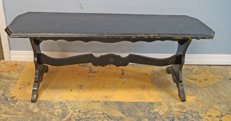 lot 6604 image: Unique Black Painted Coffee Table - Great Project Table Make it your own style