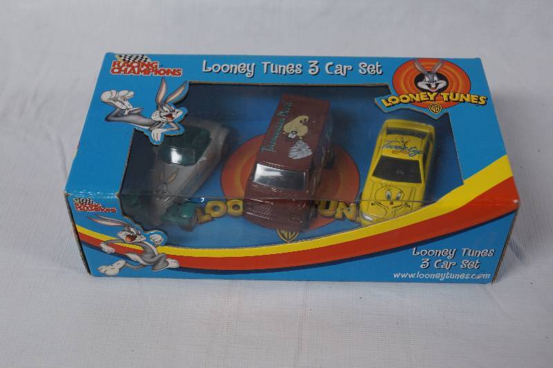 lot 2377 image: Lot of 3 Looney Tunes Race Cars- New in Package