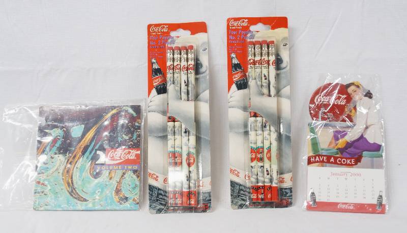 lot 3033 image: Lot of Coca Cola Items- Pencils, Calendar, and More
