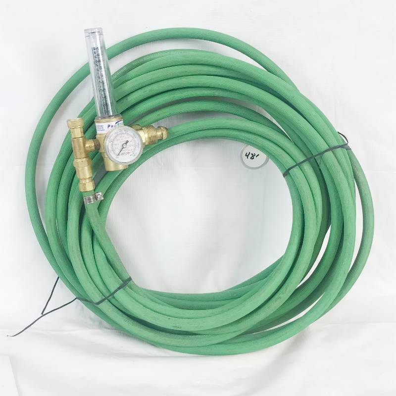 lot 9659 image: 48 Feet of Hose with a Prostart GAS SERVICE INTER GAS Gauge M# HRF1425-580 - Cool