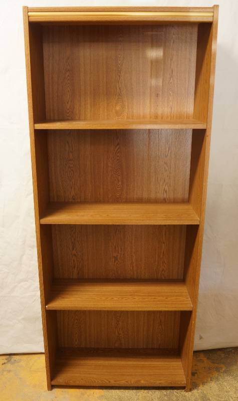 lot 3191 image: Wood Shelving Unit - Almost 5 Tall - See Photos for Measurements