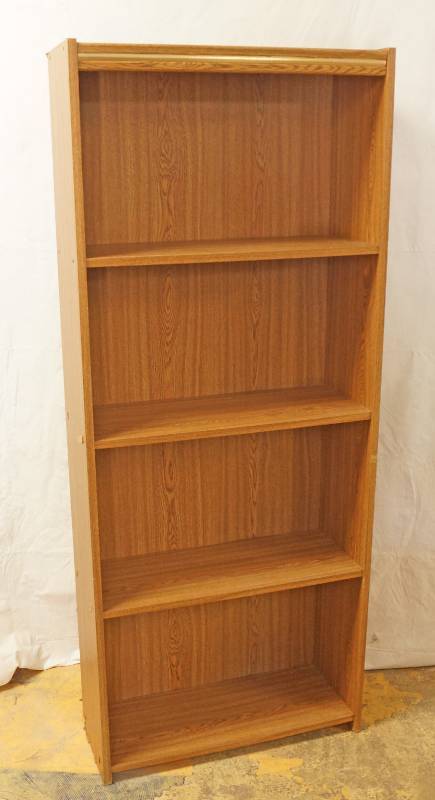 lot 3195 image: Wood Shelving unit - See Photos for Measurements
