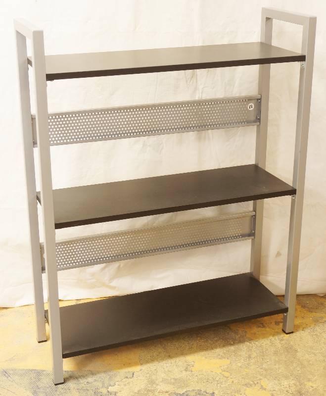 lot 3201 image: Black and Grey Shelving Unit - Matches any decor - See Photos for Details