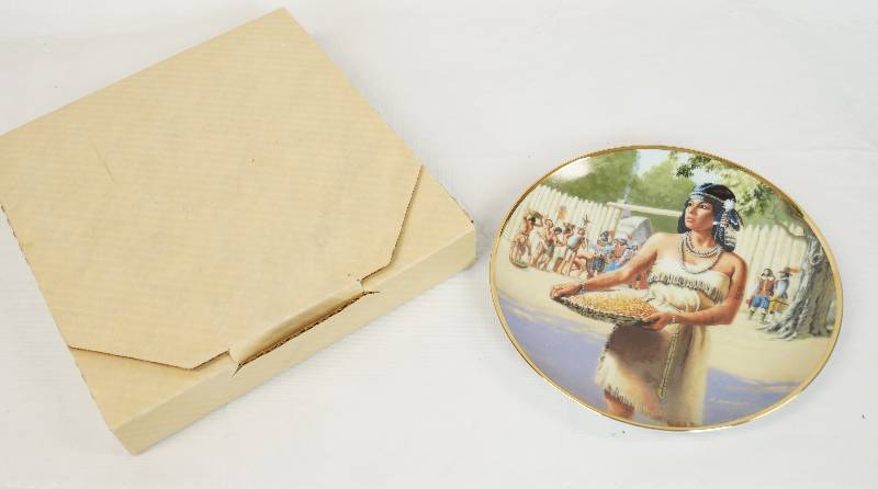 lot 3217 image: Pocahontas Plate from the Noble American Indian Women Collection