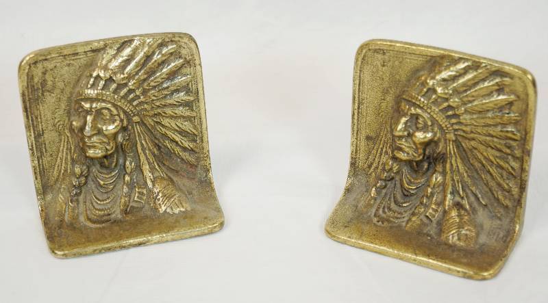 lot 3224 image: Lot of Native American Book Ends - See Photos for Details These look like Brass. Theyre AWESOME