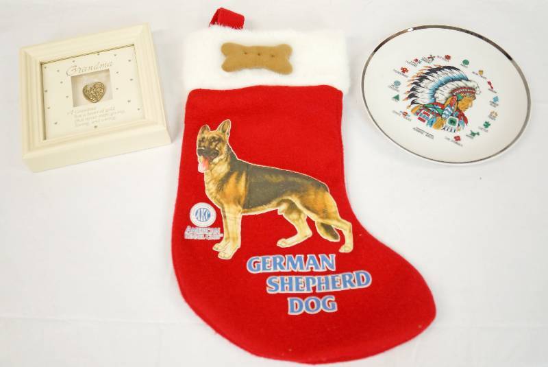 lot 3233 image: Lot of Household Items - See Photos for Details German Shepherd Stocking and More
