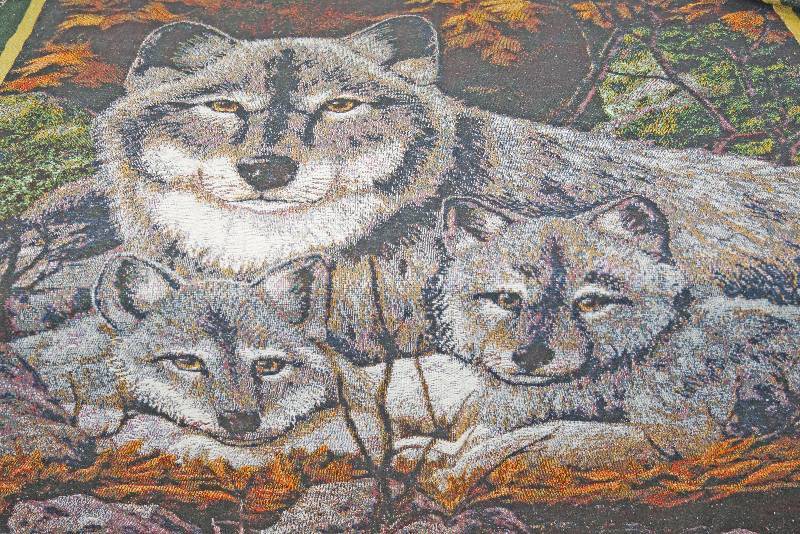 lot 3241 image: 50 x 60 Wolf Blanket - See Photos