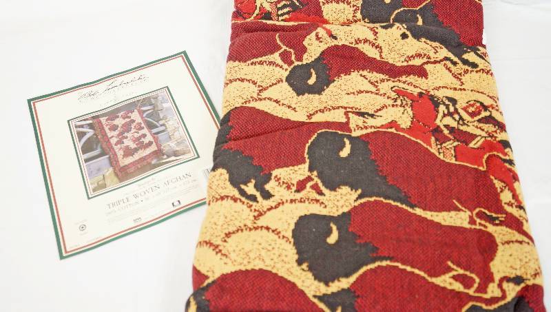 lot 3242 image: Triple Woven Afghan - Stampede - See Photos for Details