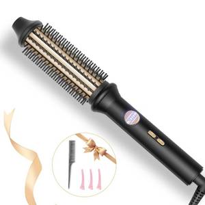 lot 45144 image: Thermal Brush, Avvnee 1.26 Inch Curling Iron for Long Dry Hair, Heated Round Brush Straightener with 10 Temp Settings, 30s Fast Heat for Curling & Volumizing, Anti-Scald Nylon Bristles