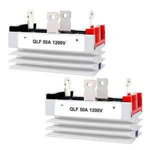 lot 45150 image: LCLCTC (2 pcs) Full Rectifier Bridge 50AInput3V-400Vac Ac to Dc1200Vwith HeatSinkRectifier Diode12V 24V 48V 110V 120V 240V Both Can be Used