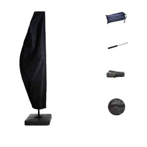 lot 45163 image: Patio Umbrella Cover With Rod, CoverFml, For 12Ft To 13Ft Length And Up To 18 Diameter, Offset Umbrella, Curved Cantilever and Straight Pole Parasol (Black- B)