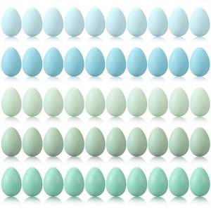 lot 45171 image: Beeveer 50 Pcs Plastic Easter Eggs Bulk for Easter Hunt 1.6 x 2.4 Inch Colorful Hanging Plastic Eggs for Basket Fillers Party Favor DIY Crafts Decoration(Green Series)