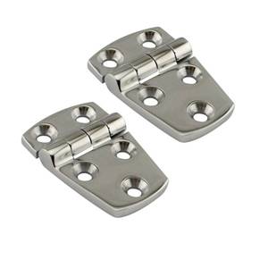 lot 45176 image: NRC&XRC Marine Grade CAST Solid 316 Stainless Steel Mirror Polished Shortside Hinges 1-12 x 2-14 Pair for Boat, RVs