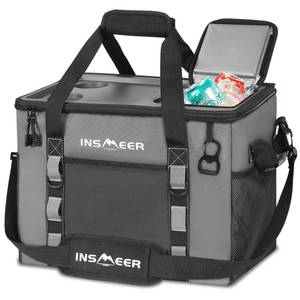 lot 45178 image: INSMEER Soft Cooler Bag with Hard Shell & 2 Cup Holders, Portable 40L70 Cans Collapsible Cooler Bags Insulated with Leakproof for Travel, ice chests and Cooler Lunch Box for Beach Camping Picnic