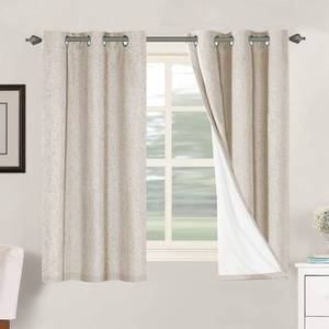 lot 45180 image: H.VERSAILTEX Primitive Linen Curtains 100% Blackout Curtain Drapes Burlap Curtains with White Thermal Insulated Liner, Grommet Top Drapes Living RoomBedroom (2 Panels, 42 x 54 Inch, Natural)