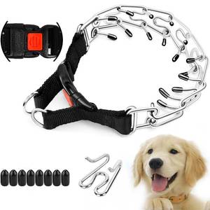 lot 45183 image: Supet Dog Prong Collar, Adjustable Dog Training Pinch Collar with Quick Release Buckle for Small Medium Large Dogs(Packed with One Extra Links)