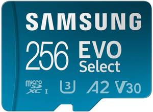 lot 45192 image: SAMSUNG EVO Select Micro SD-Memory-Card  Adapter, 256GB microSDXC 130MBs Full HD & 4K UHD, UHS-I, U3, A2, V30, Expanded Storage for Android Smartphones, Tablets, Nintendo-Switch (MB-ME256KAAM)