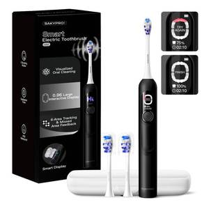 lot 45194 image: SAKYPRORAL Electric Toothbrush with AI Smart Screen for Adults Kids  150-Day Battery, Real-Time Brushing Map  Whitening Mode, 3-Min Timer, Travel Case  Family Use Electric Tooth Brush (G5S Black)
