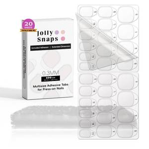 lot 45222 image: Jolly Snaps Nail Glue Tabs with Watertight & 0.3mm Ultra-Thin Nail Adhesive Tabs Materials from Korea with Totally 300pcs to Fit Most Nail Bed Gluing False Nails