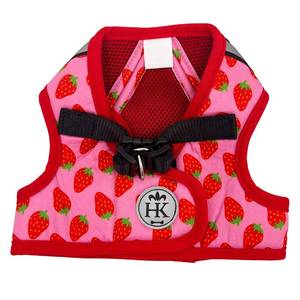 lot 45231 image: Huxley & Kent Hudson Walking & Training Harness - Strawberry (Medium, 15-22lbs) - Easy Control Step-in Mesh Vest Harness with Reflective Strips for Safety - H&K
