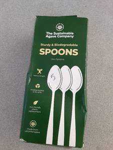 lot 45234 image: Sustainable Agave Company Biodegradable Spoons 24-Pack