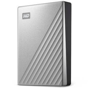 lot 45242 image: WD 5TB My Passport Ultra for Mac Silver, Portable External Hard Drive, backup software with defense against ransomware, and password protection, USB-C and USB 3.1 - WDBPMV0050BSL-WESN - Retail $143.18