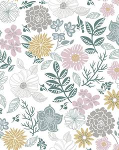 lot 45284 image: Rugreat Modern Floral Peel and Stick Wallpaper Boho Flower Leaf Contact Paper for Cabinets and Drawers Self Adhesive Removable Wallpaper for Bedroom Bathroom Waterproof Multicolor 197inL 17.3inW