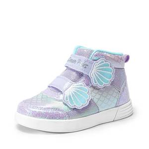 lot 45292 image: DREAM PAIRS Girls Shoes Toddler Sneakers Kids High Top Shoes with Hook and Loop Storybook Casual Walking Shoes,Size 1 Little Kid,PurpleRainbow,SDFS2408K