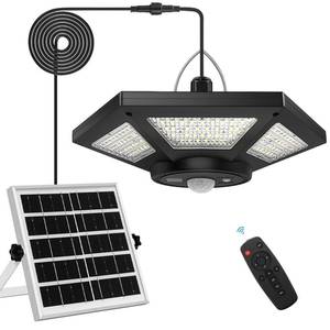 lot 45312 image: AEQ Solar Shed Light Indoor Outdoor Work in Daytime with Remote Control, 360° Lighting Waterproof Solar Indoor Lights with Motion SensorTimer5 Modes for Home Garage Barn