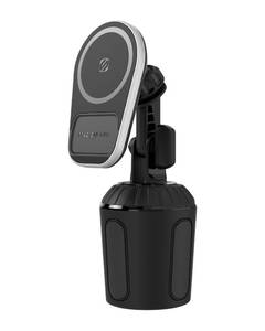 lot 45317 image: Scosche MPQ5CUP2 MagicMount Pro Charge5 15W Magnetic Wireless Phone Charger for Car, Cup Holder Phone Mount with Fast Charging for MagSafe iPhone 16 15 14 13 12 Series and Qi-Enabled Android Phones