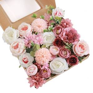 lot 45323 image: kuujojo Artificial Flowers Combo, Fake Flowers for DIY Tables Centerpieces Baby Shower Bridal Shower Wedding Bouquet Arrangements Party Candle Holder Cake Decor Flower Home Decorations