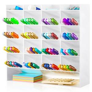 lot 45339 image: MotiMind Acrylic Pen Organizer Storage Vertical Marker Organizer Acrylic Pen Display Holder for Office Desk Desktop Stationery Pencil Storage(White,13 x 4 x 12.4 Inch)