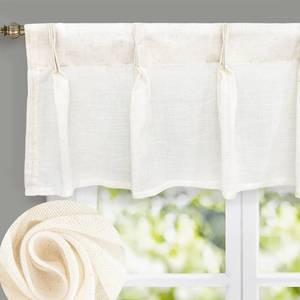 lot 45354 image: DriftAway Pinch Pleat Valance for Kitchen Window Linen Textured Valance for Living Room Farmhouse Linen Curtain Valance Window Treatment Back Tabs 50 Inches by 16 Inches Light Linen
