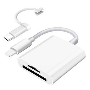 lot 45363 image: SD Card Reader for iPhone iPad Camera,Dual Card Slot Memory Card Reader Supports SD and TF Card Trail Camera Viewer Sd Card Adapter Portable Micro Sd Card Reader No Application Required Plug and Play