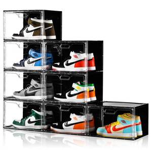 lot 45364 image: Amllas New 8 Pack Shoe Boxes Stackable, Large Shoe Storage Organizer with Lids,Drop Side Shoe Containers for Entryway,Sneaker Storage Fit up to US Size 13 for MenWomen(13��x 10.6�x 8.3�)