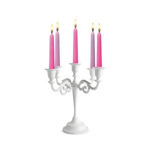 lot 45370 image: Rely 5 Arm Candelabra Taper Candle Holders Decorations Indoor Kitchen Dcor Table Candles Candlestick Candelabra Centerpiece (White)