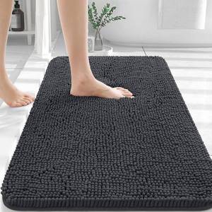 lot 45376 image: OLANLY Bathroom Rugs 36x24, Extra Soft Absorbent Chenille Bath Rugs, Rubber Backing Quick Dry, Machine Washable Bath Mats for Bathroom Floor, Tub and Shower, Home Decor Accessories, Dark Grey