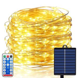 lot 45399 image: ZAIYW 300 LED 100Ft Solar Fairy Lights Outdoor, Solar Sliver Wire Fairy Lights with Timer Remote, Twinkle Lights Waterproof for Tree Garden Patio Wedding Decoration (Warm White)